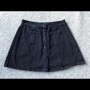 Melville Black Jean Mini Skirt -From Pacsun